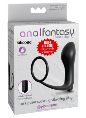 Ass-Gasm Cockring Vibrating Plug
